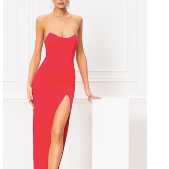 superdown Dresses & Skirts - NWT Superdown Red Gown Long Dress Sweetheart Strapless Revolve S